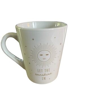 Let The Sunshine In Coffee Mug White and Gold